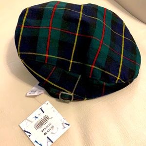 Janie and Jack Plaid Kids Hat - Green and Blue